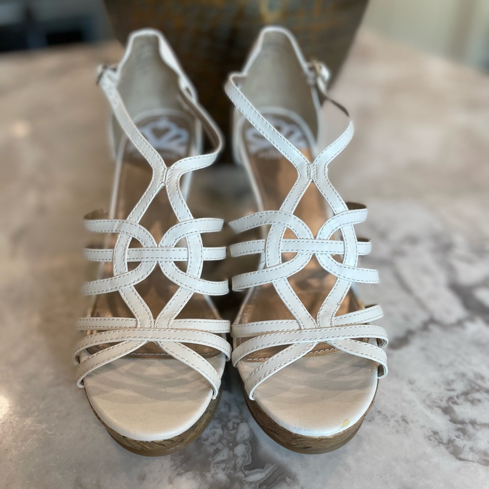 Fergalicious by Fergie White Kappie Wedge Sandal.
